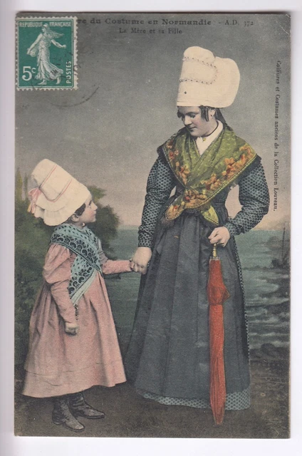 Cpa Normandy 14 - Mother And Daughter In Folklore Headdress Suit 1910 ~C64