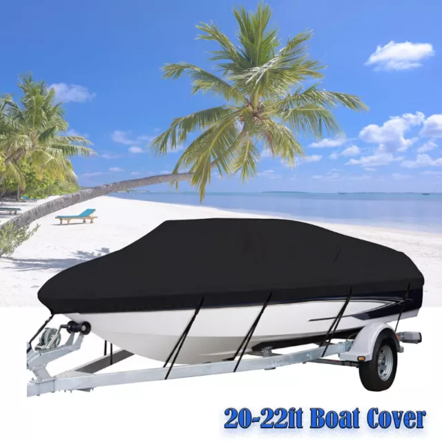 20-22ft Waterproof Heavy Duty Trailerable Fabric Boat Cover Fishing UV Resistant