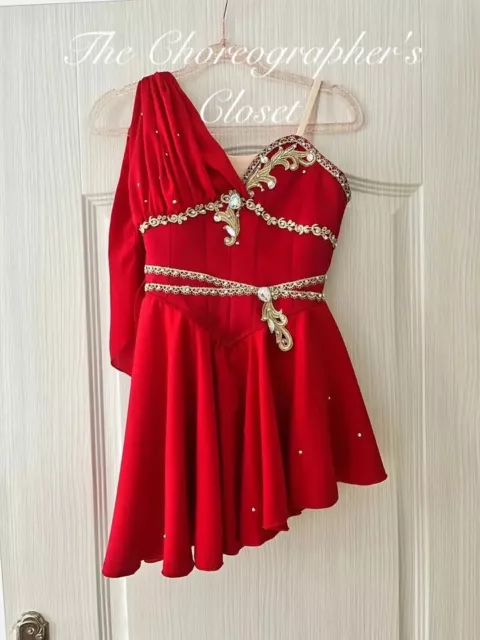 Red Diana Walpurgus Cupid Lyrical Ballet Skate Dress Costume Chiffon Custom Fit
