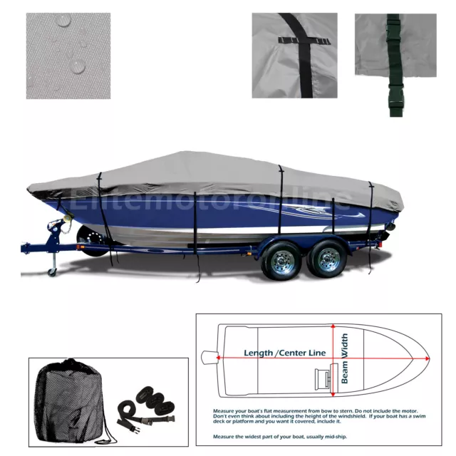 CAROLINA SKIFF J12 No Rails Trailerable Heavy duty fishing Bay Boat Cover  $189.99 - PicClick