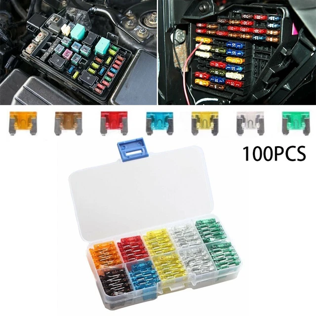 100pcs / Lot Voiture Mini Micro Bas Profil Kit Fusible 5A 7.5A 10A 15A 20A 25A
