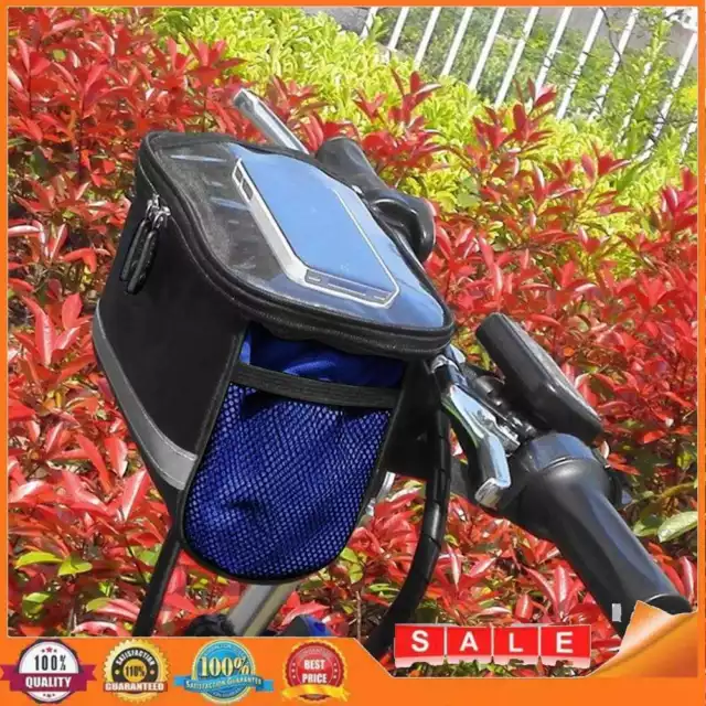 Bike Handlebar Bag with Reflective Strip Road Bicycle Front Rack Organizer Bag