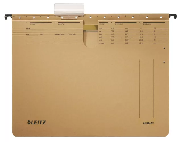 LEITZ 1914 ALPHA® Hängehefter Hängemappe kfm. Heftung A4 naturbraun - 25 Stück