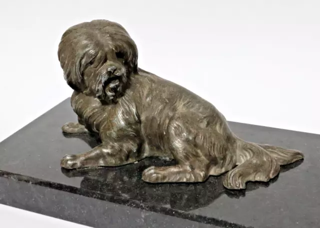 Alte Guss Figur Metall Bronze ? Terrier Hund bronce Figuren Bronzefigur Gußfigur