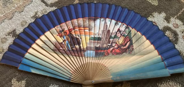 Vintage 1940s Spanish Fan with Matador