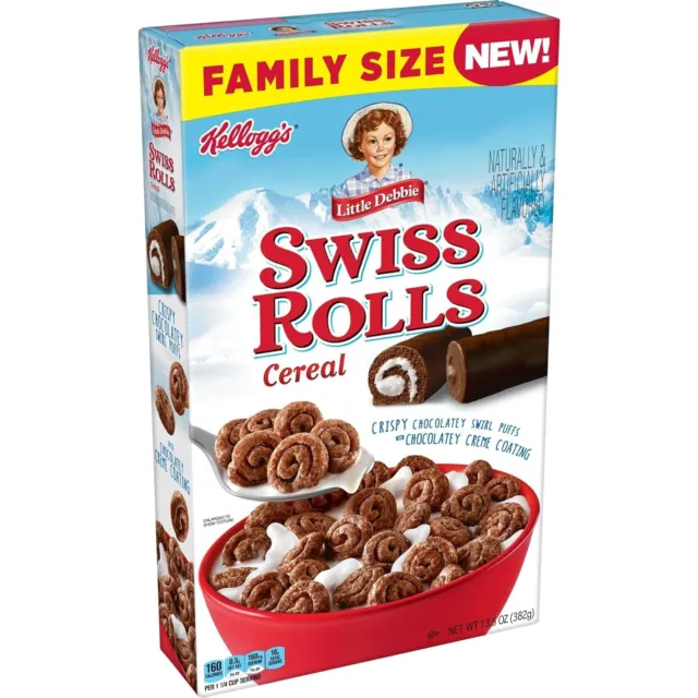 Kellogg's Little Debbie Swiss Rolls Cold Breakfast family Cereal, 13.5 / 382gr