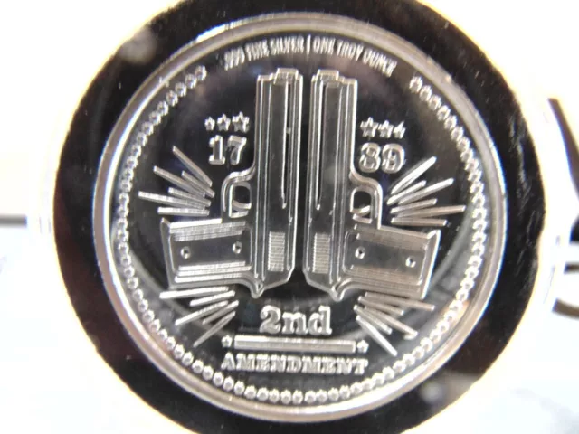 1x1 Ounce Brand New "Second Amendment" Fine 999% Pure Silver Mint Direct