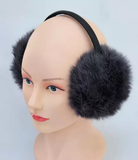 Women's Real Rabbit Fur Earmuffs Winter Warm Ear Protection Muff Earflap Hanband