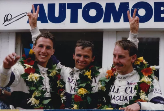 Andy Wallace Hand Signed 12x8 Photo - Jaguar Autograph - Le Mans 1.