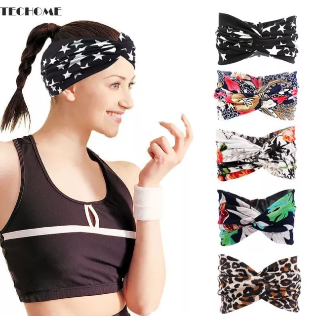 Elastic Cross Headbands - Stylish Printed Sports Hairband Women Hair Accessories