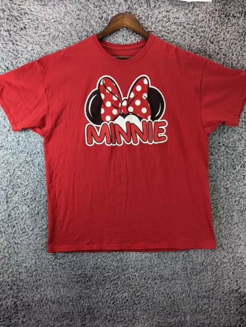 Disney Minnie Mouse T Shirt Women's 2X Red Walt Disneyland World Short Sleeve