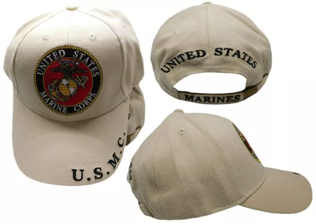 US Marine Corps Khaki Cover- USMC EGA Hat- United States Marines Baseball Cap 2