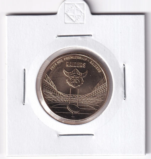 AUSTRALIAN: 2024 $1 Nrl Rugby Canberra Raiders Unc Coin In 2X2 Holder ...