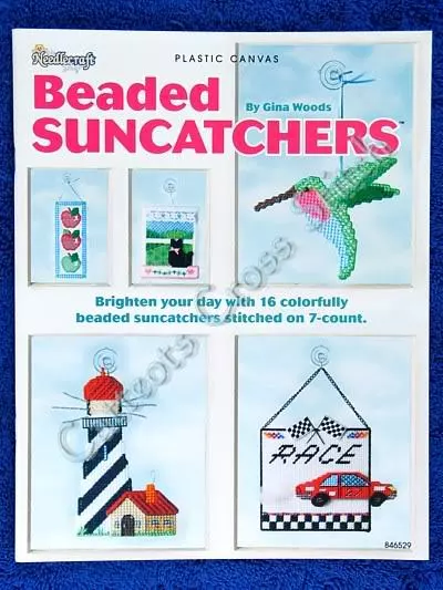 Plastic Canvas Pattern Beaded Suncatchers Angel Bird Lighthouse Cat Needlepoint