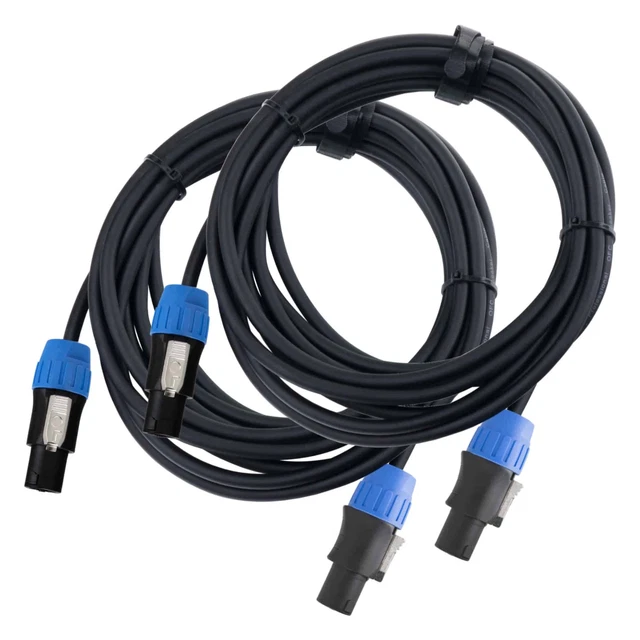 2x Profi Boxenkabel mit 5m Länge und 2-pol SPK-Steckern für sauberen PA-Sound