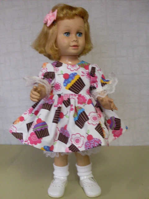 New 3 Piece Outfit For 20 " Chatty Cathy Cupcakes Print No Doll Handmade New New 3 Piece Outfit For 20 " Chatty Cathy Cupcakes Print No Doll Handmade New