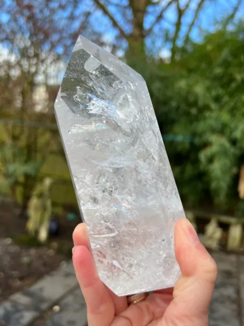 Large Lemurian Seed Clear Quartz Fully Polished Crystal AAA+ Grade 696g 23