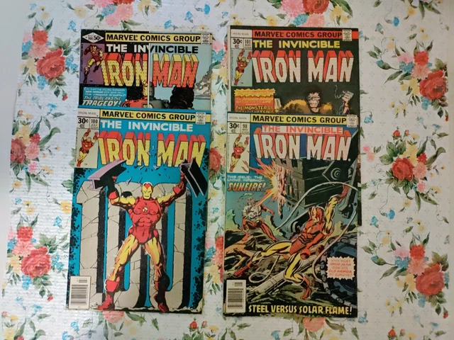 Invincible Iron Man  (Marvel, 1977/80) 98 100 101 144. Bronze AGE LOT of 4 Books