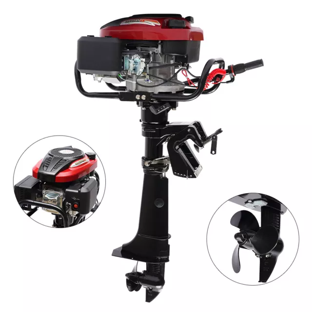 HANGKAI 4-Stroke 7HP Outboard Motor  Fishing Boat Engine Air Cooling Sys 196CC