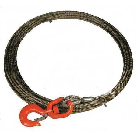 Lift-All 38Wisx35 Winch Cable, 3/8 In. X 35 Ft., Includes: Swivel Latch Hook