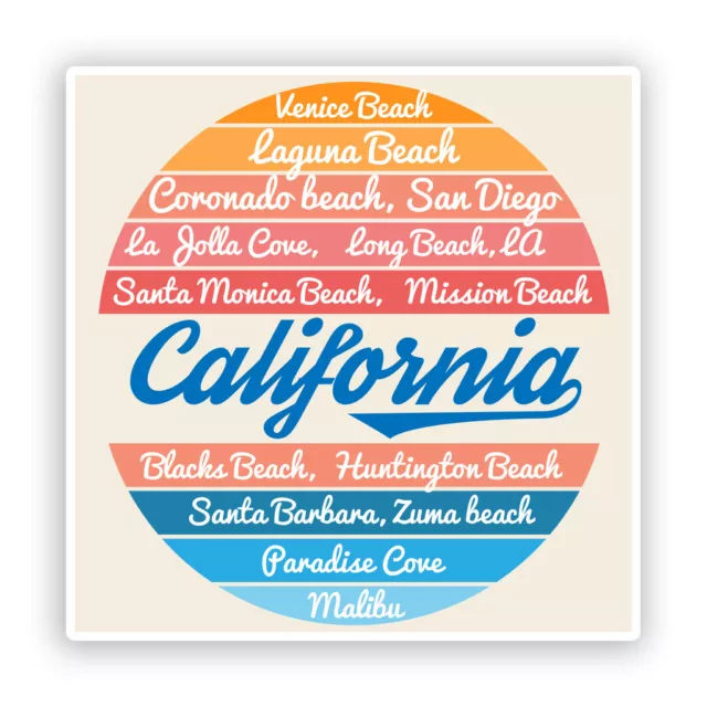 2 x California Vinyl Stickers Travel Luggage #7451Â 