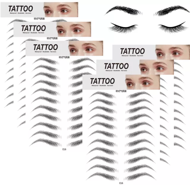 4 D Augenbrauen  haarähnliche Tattoo Aufkleber - 2 Blätter  = 22 Paar -8 Typen