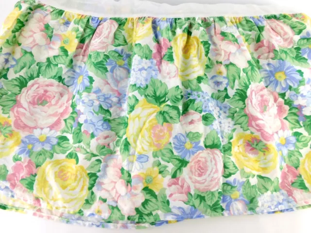 Vintage Westpoint Stevens Spring Floral Colorful King Bed Skirt Dust Ruffle