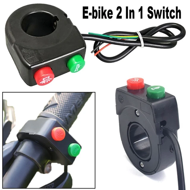 ON-OFF BUTTON HEADLIGHT Horn E-bike 2 In 1 Switch Electric Bicycle ...