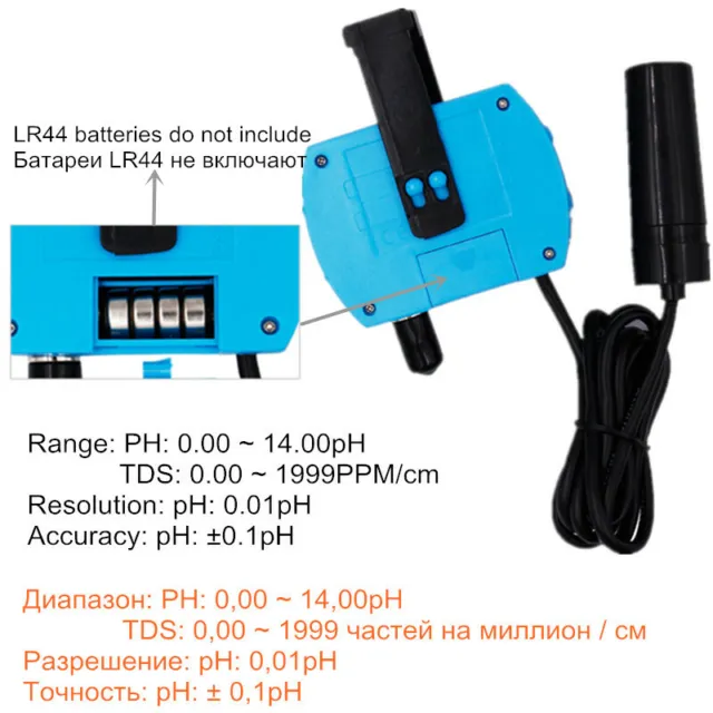 Valeur pH numérique + appareil de mesure d'eau TDS testeur compteur aquarium piscine testeur 3