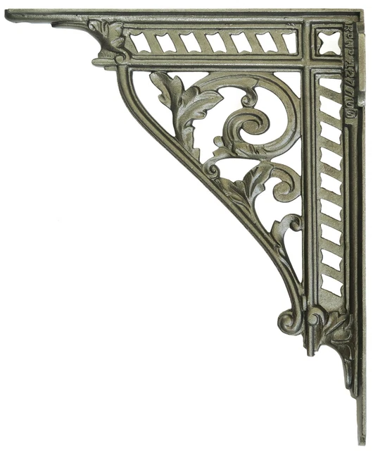 PAIR 30CM / 12" Large Iron Victorian Trellis Wall Shelf Antique Cistern