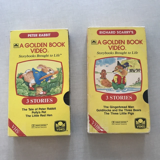 VINTAGE GOLDEN BOOKS VHS Videos Peter Rabbit Gingerbread Goldilocks