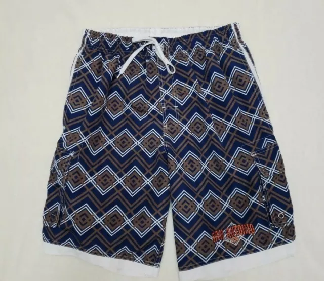 SAN ANTONIO TX Mens Size Large Graphic Embroidered Bathing Suit Swim Trunks UTSA