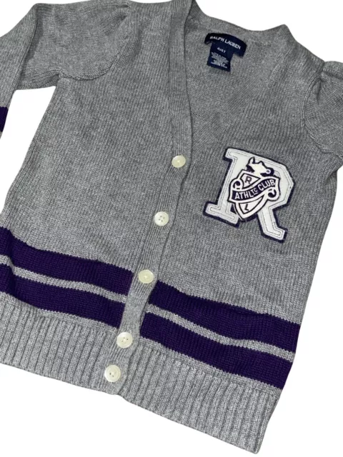 Vintage Ralph Lauren Letterman’s Sweater Kids Size 4T Cardigan Button Front