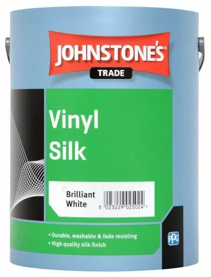 5L Johnstone's Trade Vinyl Silk Emulsion in Brilliant White