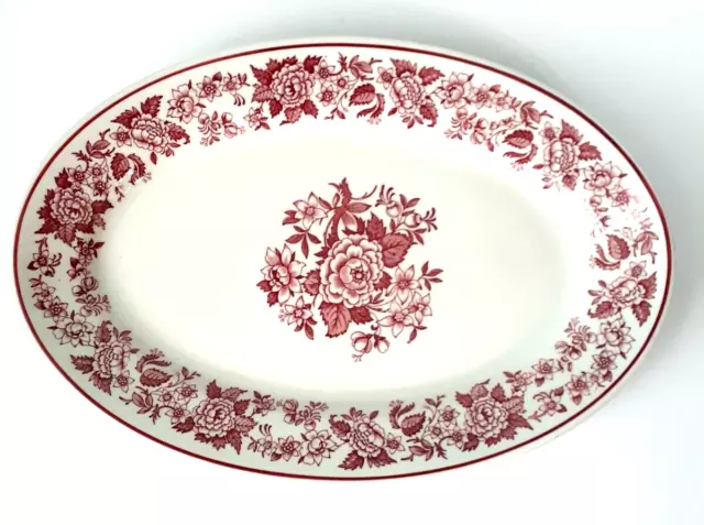 Jackson China Jessica Platter Syracuse Pink Floral 13' Vintage Restaurant Ware