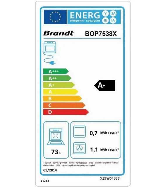 Brandt Four intégrable multifonction 73l 60cm a+ pyrolyse inox 2