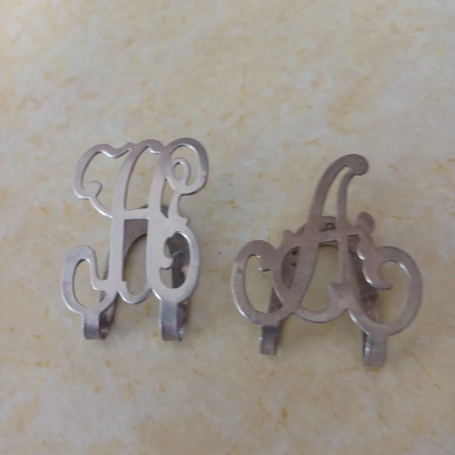 sterling silver napkin rings holders initials clips
