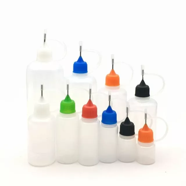 5pcs 3/ 5/ 10/ 15/20/30/ 50/60/100/ 120ml Leer Plastik Nadel Flasche Augen