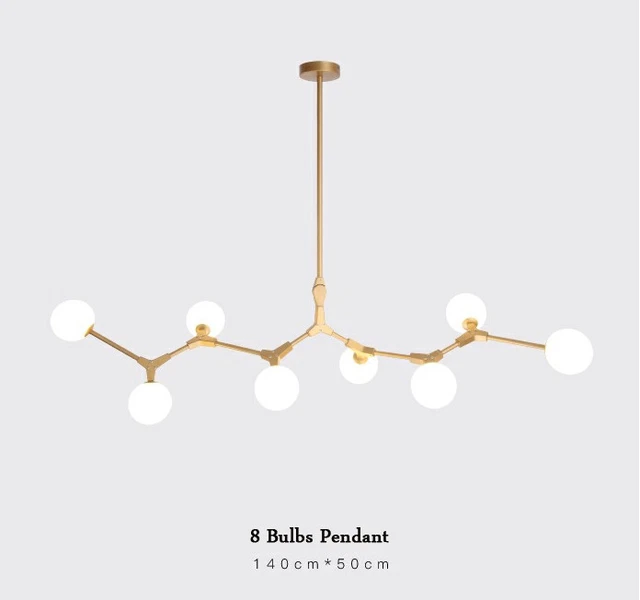 Post Modern Glass Ball G4 LED Chandeliers DIY Home deco Plant Iron Ceiling Light