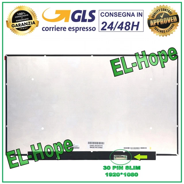 Display LED 15.6" Slim Per ASUS F556U - Risoluzione 1366x768, Connettore 30Pin EDP - Foto 12