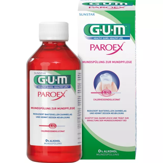 GUM Paroex Mundspülung 0,12% CHX Chlorhexidin alkoholfrei 300 ml Flasche