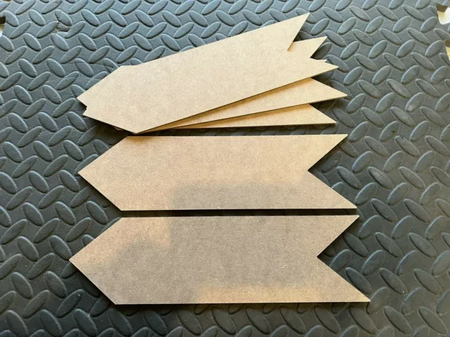 5 x Wooden 12” X 3.5”MDF Plaques Arrows Plain Door Signs Wall Hanging Blank 3mm