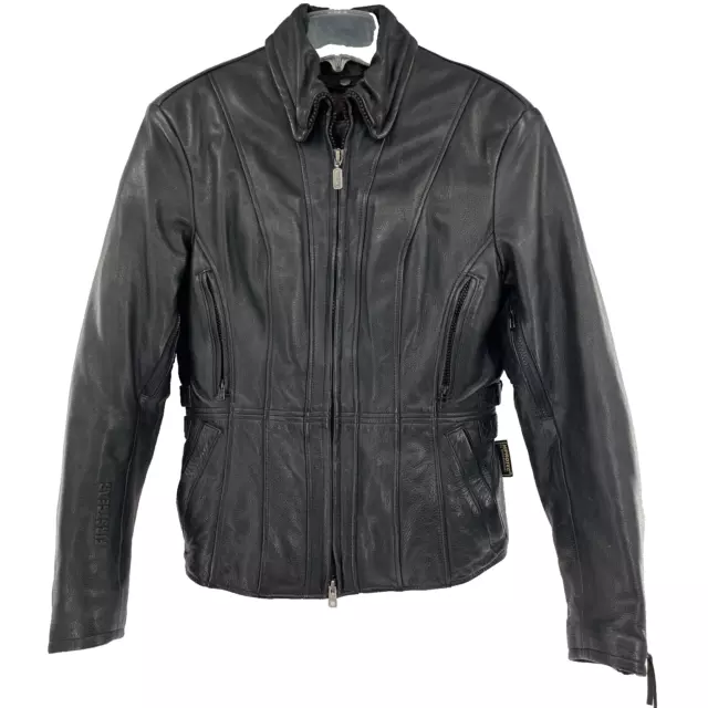 FIRSTGEAR Heavy Leather Motorcycle Jacket Thermoliner Vented Women Small