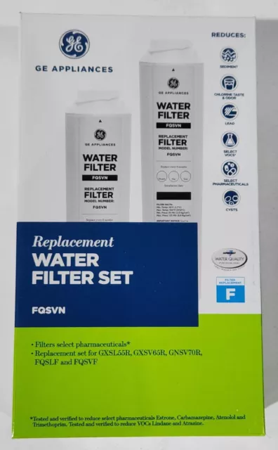 GE SmartWater FQSVN Dual Stage Twist & Lock Undersink Carbon Water Filter Set