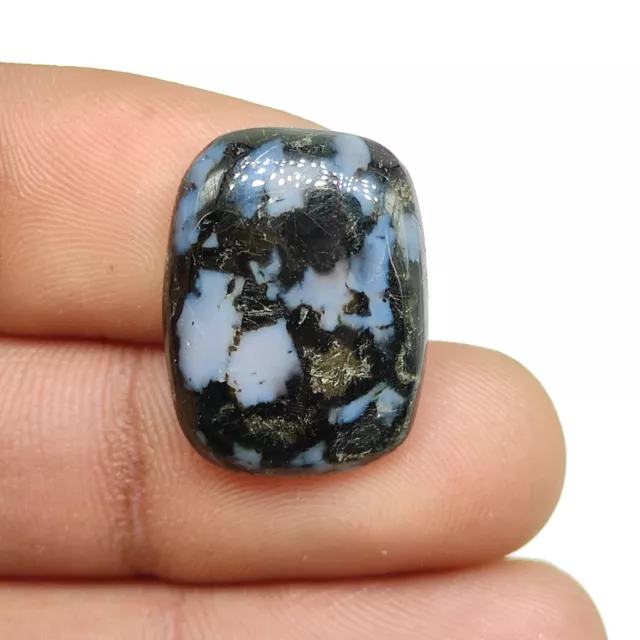 Forme Ovale 25ct Naturel Noir Gris Indigo Gabbro Jasper Cabochon Gemme M6866