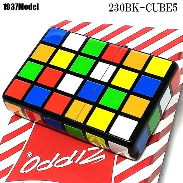 Zippo Oil Lighter Cube Pattern Colorful Black 1937 Replica Case