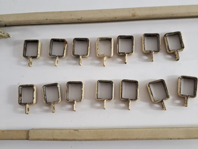 Vintage Curtain Rods Swing Arm Art Deco Ornate Arrows Aluminum Adjustable Beige 3