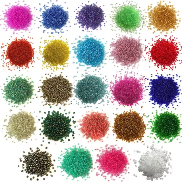 Wholesale Bulk Lot 11/0 2mm Glass Seed Beads - 4800 grams - 10 LBS - 24 Colors