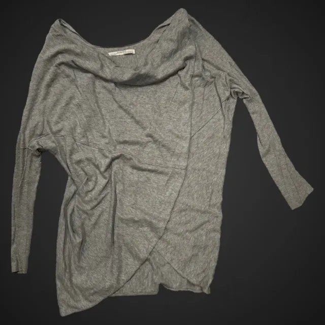 Allsaints Itat Shrug Knit Top Gray Size 0 Cotton