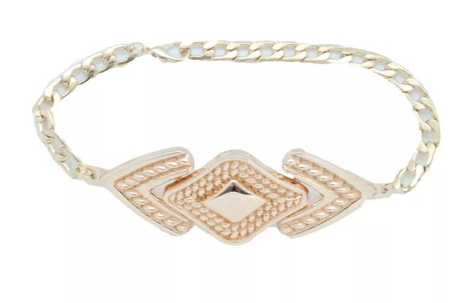 Women Gold Metal Chain Boot Bracelet Western Fashion Jewelry Shoe Arrow Charm 2